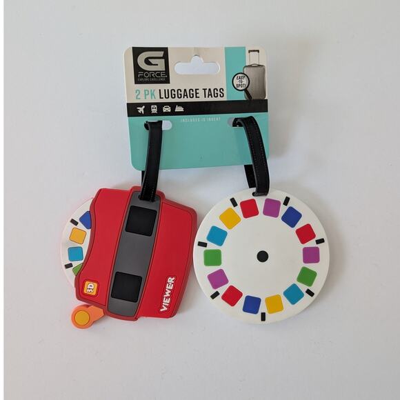 G Force Luggage Tag 2-Pack Set Colorful Viewfinder - Picture 1 of 2
